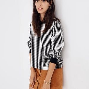 Striped Long-Sleeve Tee in Maple Syrup